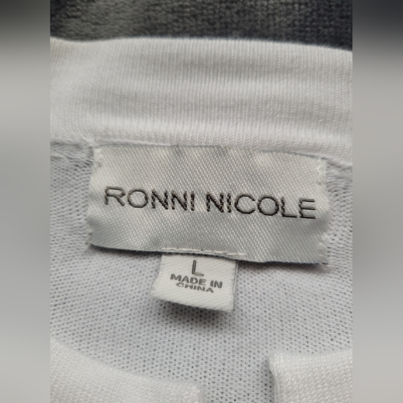 Ronni Nicole White Cardigan with Black Accents - Picture 11 of 12